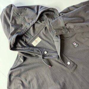 Psycho Bunny Men's Long Sleeve Pullover Hoodie Pocket Gray Cotton Size XL